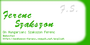 ferenc szakszon business card